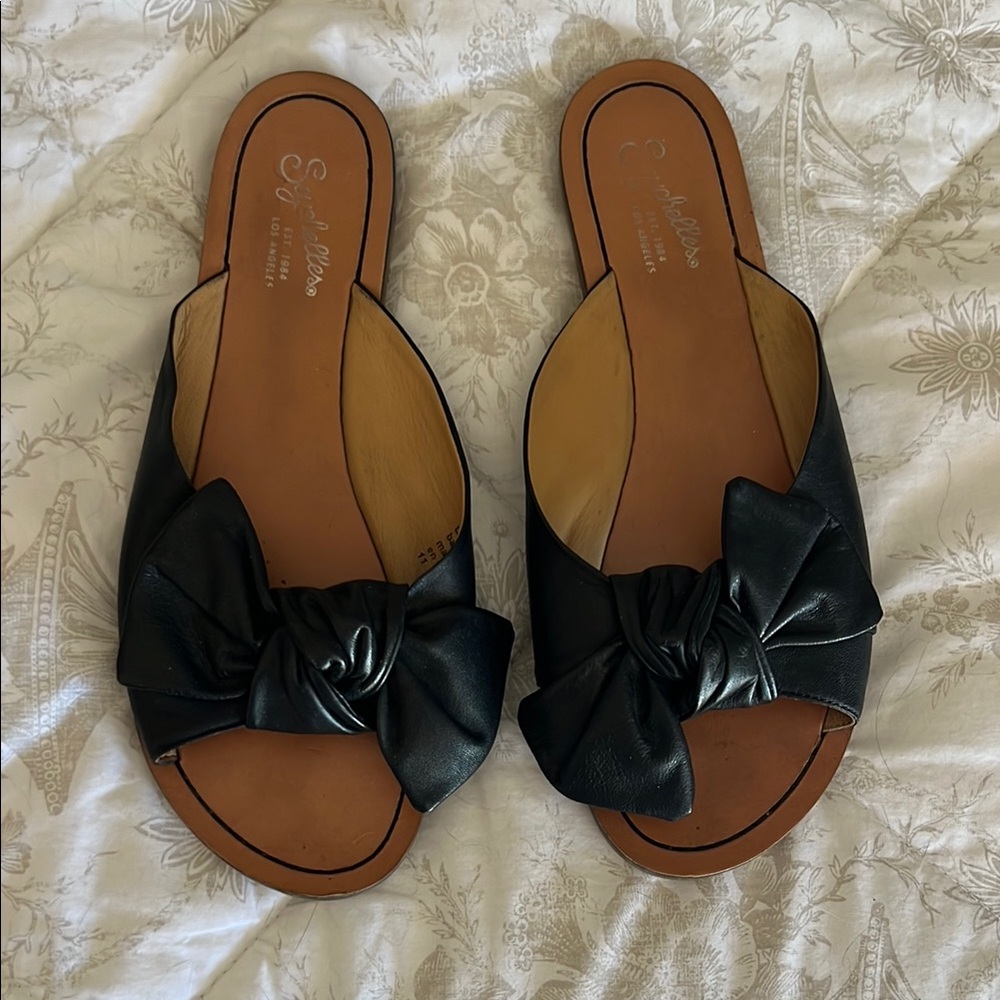 Seychelles Black Sandals with Bow Detail